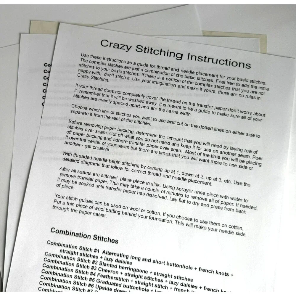 Sew Cherished Crazy Stitches 29 Water Soluble Stitch Guides Embroidery 2011